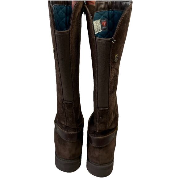 The North Face 620179 Dark. Brown Suede Tall Side Zip Strap Boots Women's US 7 - Picture 4 of 10